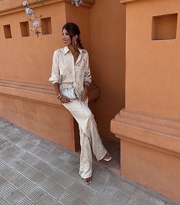 Men's Footwear: 🔥zenski dvodelni set – košulja i pantalone sa šljokičastim vezom ✅2200 — 7