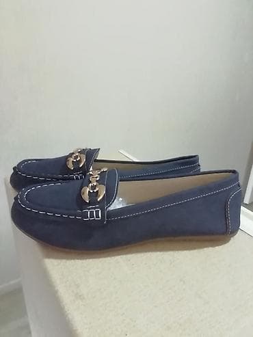 crne lakovane cipele zenske: Nove ženske teget mokasine 41 broj. Unutrašnje gazište 26 cm — 5