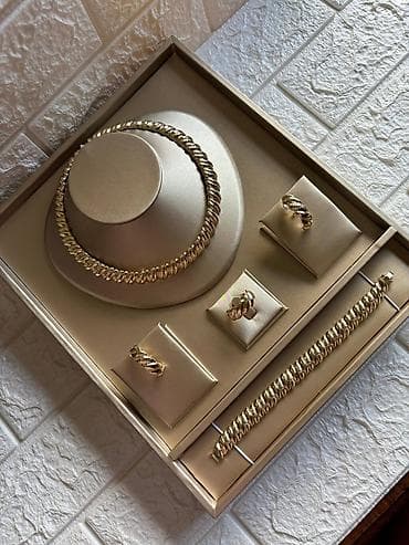 chanel zlatne mindjuse: Komplet nakita ogrlica,narukvica,mindjise,prsten. Kvalitetni elegantni — 5