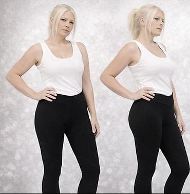 Sweatpants: Ženske crne helanke visokog struka - Kroj: visok struk sa V-pojasom — 2