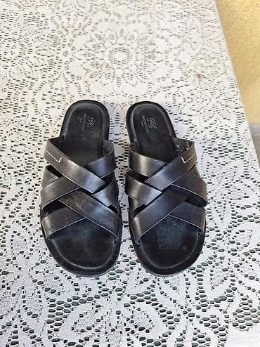 deichmann sandale na platformu: Kožne muške papuče, broj 42 - Materijal: prirodna koža (gornjište i — 4