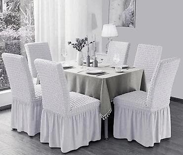 pec za pite: Elastične presvlake za stolice sa faltnom – više boja - Dekorativne — 4