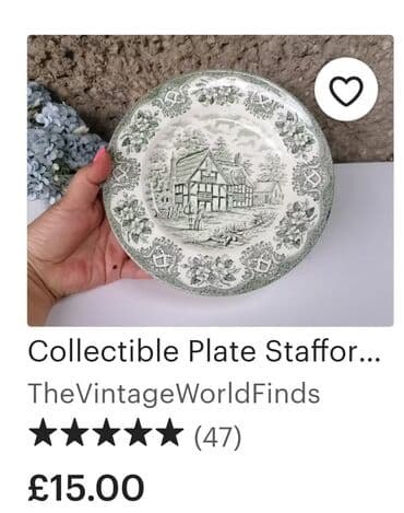 tanjiri od porcelana: Tanjir nov rucno graviran Engleska Staffordshire 70te. Tanjir nigde — 8