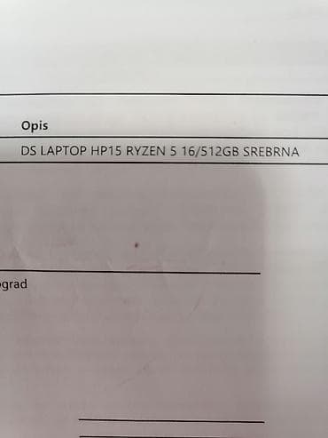 a1 laptop ponuda: HP laptop 15.6" – AMD Ryzen - Brend: HP (logo na poklopcu i ispod — 8