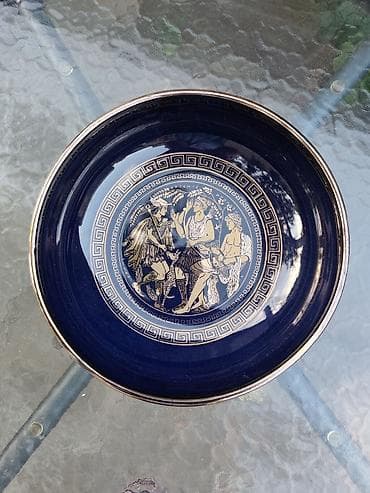 vitorog trpezarisjki set: Set grčkih suvenira od crnog porcelana s pozlatom – 3 dela i tamno — 5