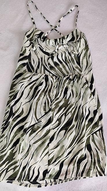 zara leopard haljina: Mini haljina na bretelama sa animal/abstraktnim printom u nijansama — 2