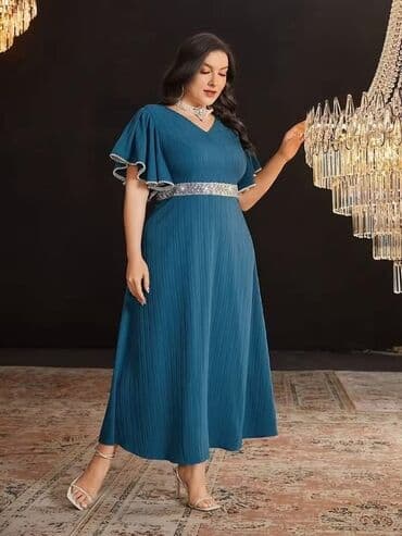 nis haljine za maturu: 💫Elegantna večernja haljina u petrol plavoj boji Cena:3700 din — 5