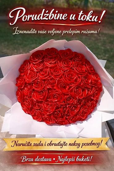 Ruža: Ručno rađen buket, idealan za rođendane, godišnjice, 8. mart, Dan — 1