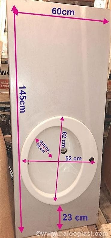 kosilice za travu polovne: Prodajem ugradni, ovalni umivaonik 62 cm x 52 cm sa kupatilskom pločom — 2