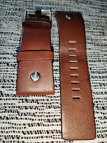 Originalni kožni Diesel kaiš-narukvica za sat, širine 28mm, braon — 2