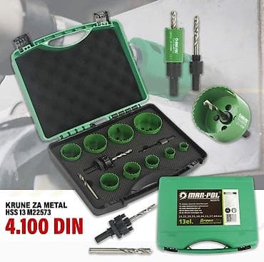 makaze za trupce: Set krunica za metal – MAR-POL M22573, 13 delova - Materijal: HSS — 1
