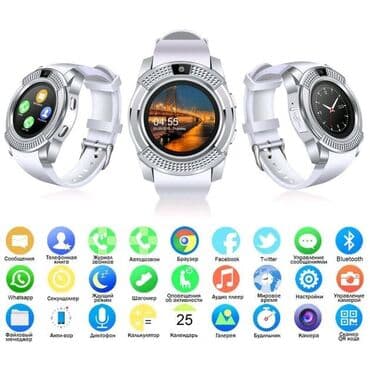 satovi sa gumenom narukvicom: Smart watch V8 sat smart sat android telefon sat Cena:2500din Smart — 7