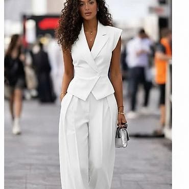 prada prsluk cena: ✅✅Ženski elegantan dvodelni komplet – prsluk i široke pantalone S M L — 2