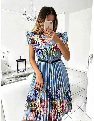 second hand kod goce: Plisirana midi haljina sa floralnim printom - Kroj: A-linija — 4