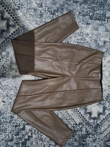 helanke likra: Ženske pantalone/helanke od eko kože - Materijal: mekana eko koža — 2