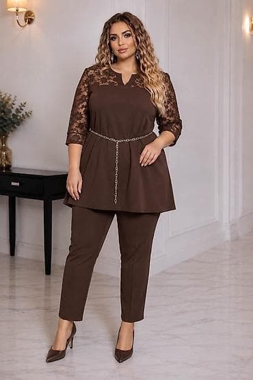 svecana bluza: 08. ✨ Elegantan komplet za punije dame ✨ Prelep model sa čipkastim — 2