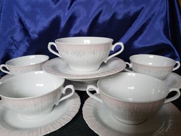 silikonski set za kuhinju: Cinije za supe,corbe itd.Eschenbach porcelan Bavaria 1960g+. Cinije 6 — 1