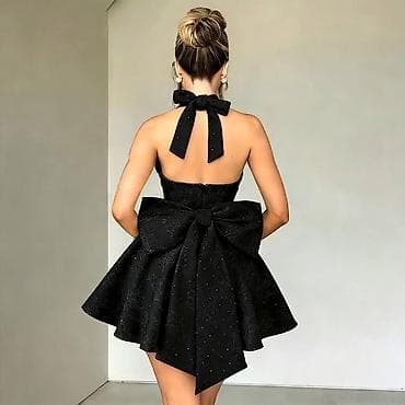 🔥Kratka haljina na vezivanje oko vrata (halter), A-kroja sa bogatom na lalafo.rs — 3 🔥Kratka haljina na vezivanje oko vrata (halter), A-kroja sa bogatom — 3