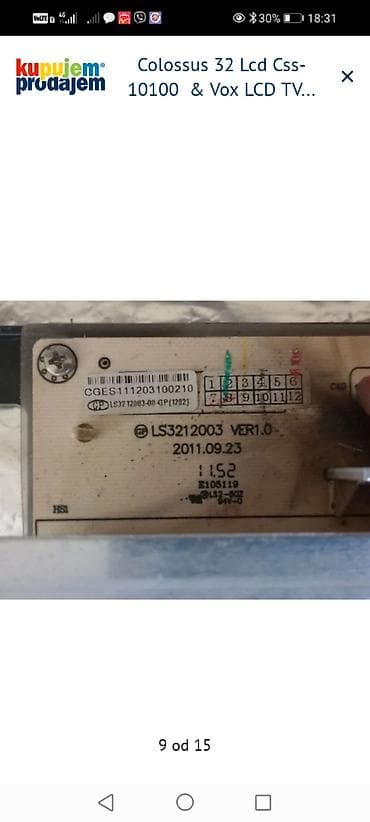 drzac za telefon za motor: Delovi za LCD televizore – Colossus 32" CSS-10100 i Vox LCD TV 3211 — 10