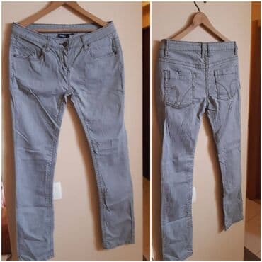 Ženska obuća: Pantalone, Klasične, bоја - Siva — 2