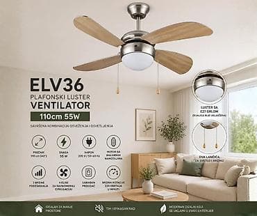 ELV36 plafonski luster ventilator – savršena kombinacija osveženja i