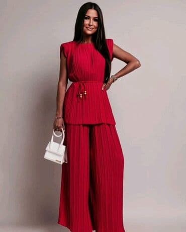 helanke sa trakom oko stopala: L (EU 40), 2XL (EU 44), 3XL (EU 46), Single-colored, color - Red — 1