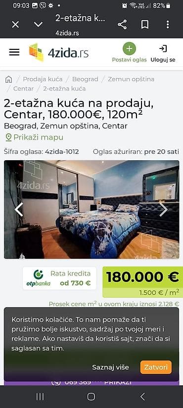 petrovac na mlavi nekretnine: Dvoetažna kuća, 120 m², Beograd – Zemun, Centar - Raspored: dve etaže — 4