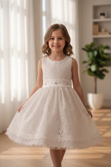 Dečija svečana haljina – bela čipka - Elegantna haljinica za na lalafo.rs Dečija svečana haljina – bela čipka - Elegantna haljinica za