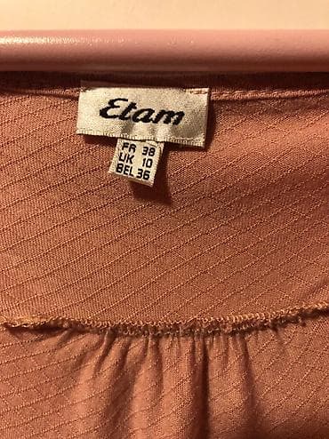 košulja na pruge: Etam bluza, puder roze boje, bozansvenog materijala, divan izrez i — 5