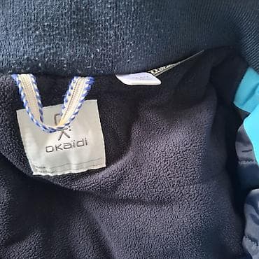 drvena kuhinja za decu: Dečija zimska jakna Okadi (Okaïdi), tirkizno-plava sa tamnoplavim — 5