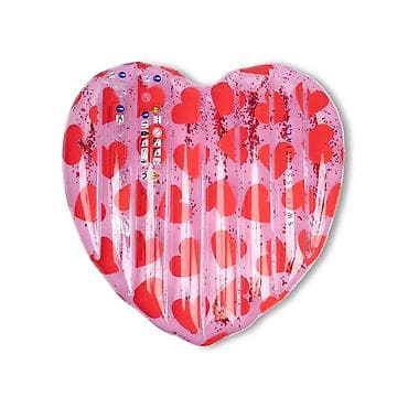 dvokrilni ormar sa policama: Swim Essentials dušek 150x100 cm – model u obliku srca sa crvenim — 1