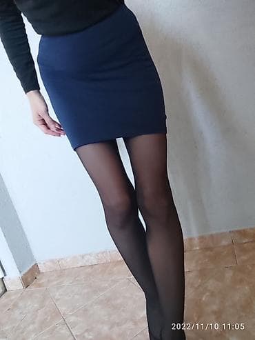 stradivarius suknje teksas: XS, Mini, bоја - Tamnoplava — 3