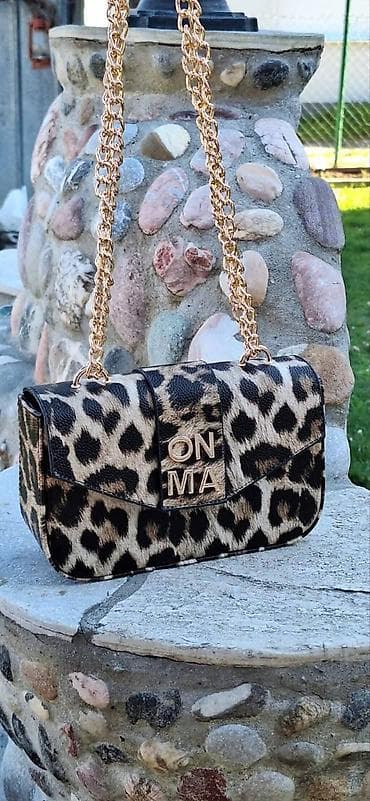 zenske kupace tange: Mona elegantna ženska torbica preko ramena sa zlatnim lancem eko koza — 6