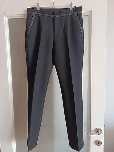 svecane haljine bele: Elegantne crne pantalone sa satenskim detaljima - Klasičan kroj sa — 1