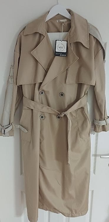 pepco nova varos: Ženski bež trenč kaput – Ello Exclusive - Model: klasičan dvoredni — 1