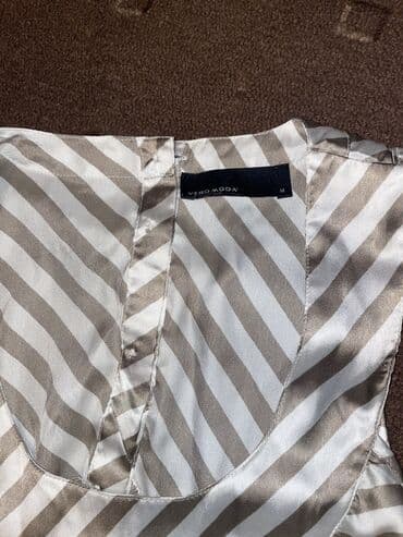 plus size tunike: M (EU 38), L (EU 40), Satin, Stripes, color - Multicolored — 3