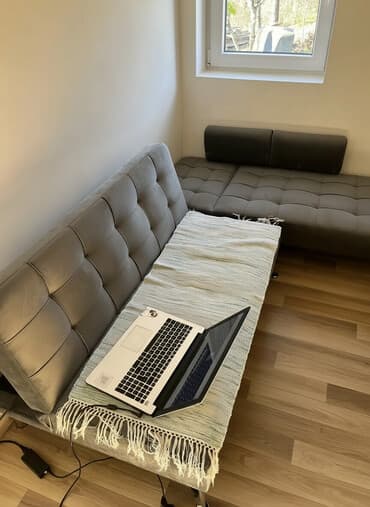 grof kauc: Sklopiva sofa/ležaj na razvlačenje – siva - Moderan dizajn sa — 2