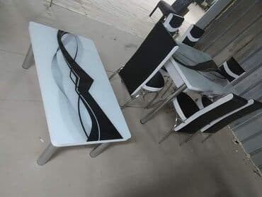 idea sto i stolice: Sto - 80cm Metal noge Ploca univer Staklo 4mm stolica - metal - eko — 22