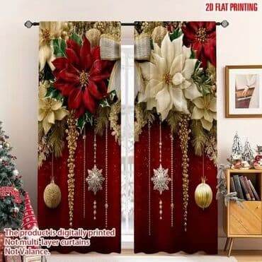 curren satovi original cena: Novogodišnje zavese Dimenzije 150x60cm Cena 1700din/2kom kao na slici — 1