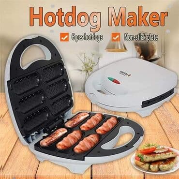 aparat za vafle 3 u 1: Aparat za Hot Dog Snaga 900Ow Set za 6 hot dog Nelepljiv materijal *Za — 1