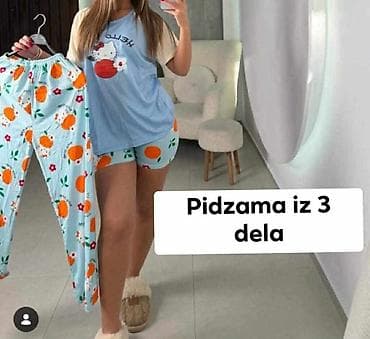 bluze plus size: Pidžama iz 3 dela – ženski set - Komplet sadrži: kratku majicu — 1