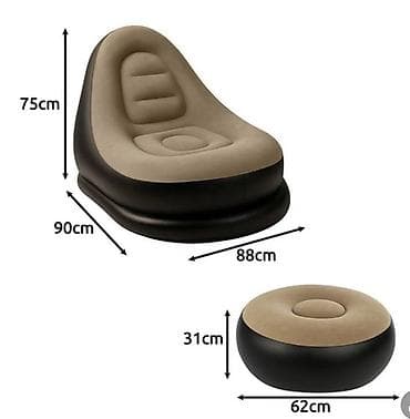 baštenska stolica forma ideale: GARDLOV ergonomski set na naduvavanje – fotelja + tabure + pumpa — 2