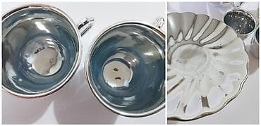 sigma porcelan: Porcelanski set za kafu/čaj sa srebrnim prelivom – komplet za 6 osoba — 4