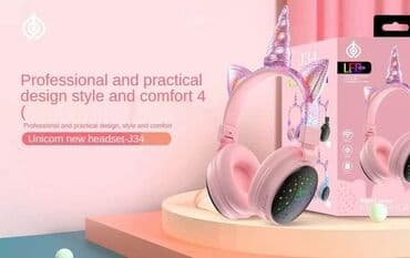bežični zvučnici: Unicorn bežične svetleće slušalice J34 Potpuno nove moderne svetleće — 3