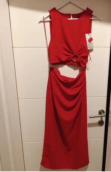 Zara S, color - Red, Evening, Without sleeves — 7