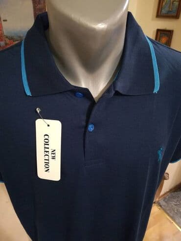 muške pidžame c a: Short sleeves T-shirt, 5XL (EU 62), color - Blue, Cotton — 2