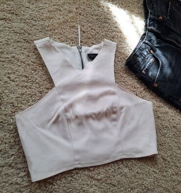 mindjuse sa ruskom kopcom: Topshop, XS (EU 34), Viscose, Single-colored, color - White — 1