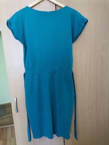 srebrni pojas za haljine: Zelena haljina L/XL. Pamučna haljina, prijatna za nošenje. Bez tragova — 7