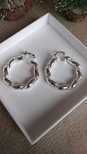 Women's Clothing: Hoop earrings, Material: Silver — 2