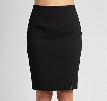 bele torbice: Crna ženska pencil suknja klasičnog kroja. Visok struk, dužina iznad — 1